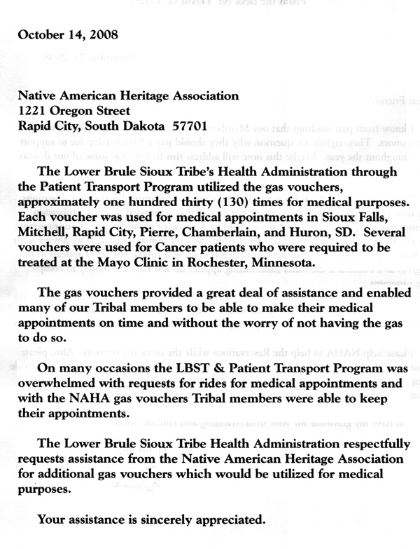 Lower Brule Sioux Tribe’s Health Administration